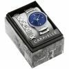 Carvelle By Bulova Men’s Stainless Blue Dial Watch Box Set-43K101