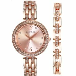 Ellen Tracy Rose Gold-Tone Watch/Bracelet Set - ETB8152RG
