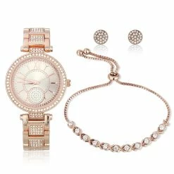 Womens Daisy Fuentes Watch Bracelet & Earring Set - DF165RG