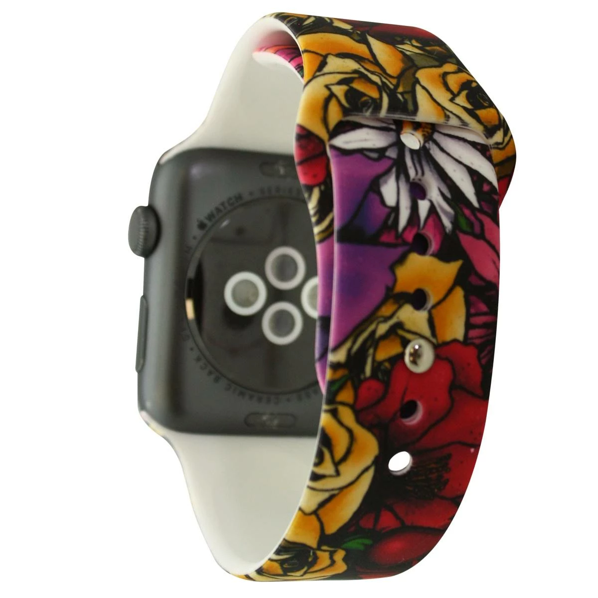 Olivia Pratt™ Printed Apple Watch Band - 8844-TATTOOFLOWERS 4 Olivia Pratt™ Printed Apple Watch Band - 8844-TATTOOFLOWERS - Image 2
