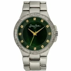 Mens Sean John Crystal Bezel Green Dial Bracelet Watch - SJ0004SL