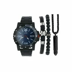 Mens Zoo York Black And Navy Analog Watch Set - 9459B-07-J02