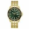 Mens Guess Gold-Tone With Green Sunray Dial Watch - GW0220G2 -leather watch shop 7a1fe92b 7015 4e2f 8ceb 23ba015fa5e5