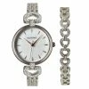 Ellen Tracy Silver-Tone Watch & Bracelet Set - ETB8164SL -leather watch shop 7acb870e d18a 4d59 9fb5 b0334f030d25