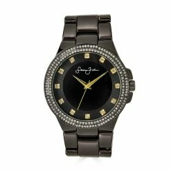 Mens Sean John Gunmetal-Tone Crystal Bezel Watch SJ0004GU