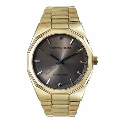 Mens Geoffrey Beene® Gold/Black Diamond Accent Watch - GB8138GD