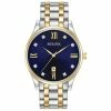 Mens Bulova Classic Blue Dial Watch - 98D130 -leather watch shop 7e3a58a9 9e3b 4d09 bf78 27b68c68fa14