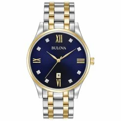 Mens Bulova Classic Blue Dial Watch - 98D130