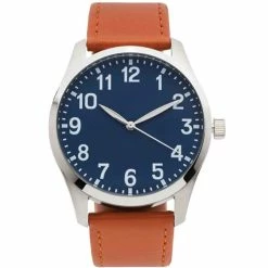 Mens Silver-Tone Navy Sunray Dial Watch - 50519S-07-J16