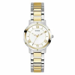 Guess Silver/Gold-Tone White Dial Watch - GW0404L2