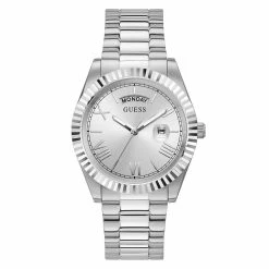 Mens Guess Silver-Tone Stainless Steel Watch - GW0265G6