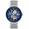 Mens Bulova Futuro Automatic Blue Skelton Dial Watch - 96A204 -leather watch shop 869b66c7 9675 49ee 807e 549236685b37
