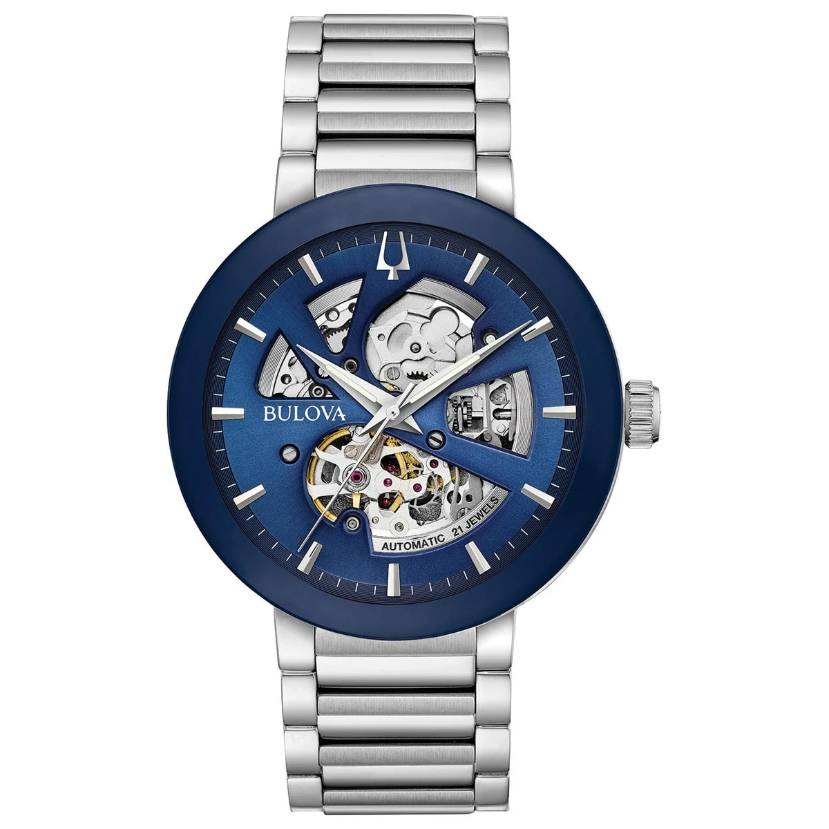 Mens Bulova Futuro Automatic Blue Skelton Dial Watch - 96A204 3 Mens Bulova Futuro Automatic Blue Skelton Dial Watch - 96A204