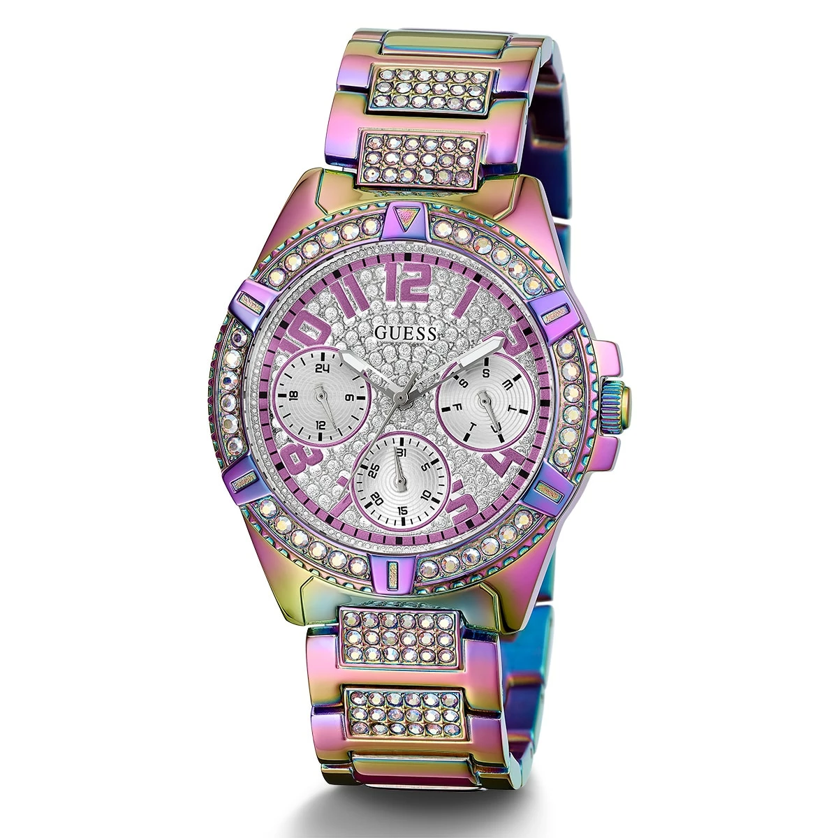 Guess Silver/Purple Dial Watch - GW0044L1 7 Guess Silver/Purple Dial Watch - GW0044L1 - Image 5