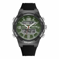 Mens Kenneth Cole® Reaction™ Black/Green Watch - KRWGP2189201