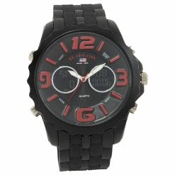 Mens U.S. Polo Assn.® Analog Watch With Orange Numbers - US9117