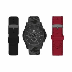 Mens Zoo York Black/Red Interchangeable Watch Set - 5334B-42-G04
