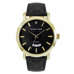 Mens Geoffrey Beene® Gold-Tone Diamond Open Date Watch-GBA0006GD