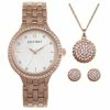 Ellen Tracy RoseGold Watch/Necklace/Earrings Set-ETJ8153RG -leather watch shop 934957dd 2769 4148 97a7 4eb5f2d46e24