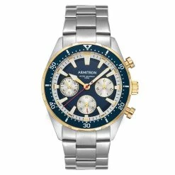 Mens Armitron Gold-Tone Multi Function Watch - 20-5486NVTT