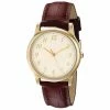 Mens Gold-Tone Light Champagne Dial Watch - 50521G-07-A16 -leather watch shop 941650b9 0735 4255 8435 96844caa03a0