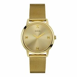 Mens Guess Gold-Tone Slim Watch - U0280G3