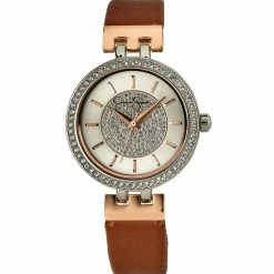 Jessica Simpson 36mm Two Tone Pave Crystal Strap Watch