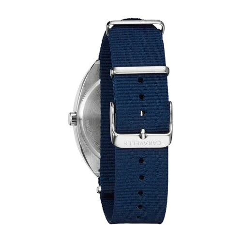 Mens Caravelle Nato Nylon Blue Strap Watch - 43B167 5 Mens Caravelle Nato Nylon Blue Strap Watch - 43B167 - Image 3