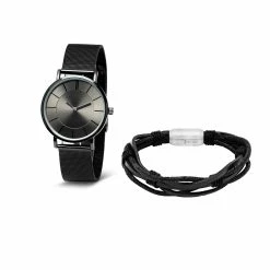 Mens Steeltime Bracelet & Watch Set - C6-002-W-918-004-B