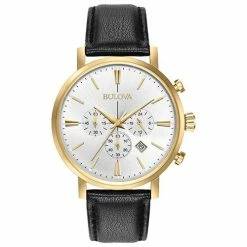 Mens Bulova Classic White Dial Watch - 97B155
