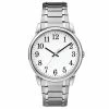 Mens Silver-Tone White Dial Analog-Quartz Watch - 50495S-07-H28