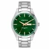 Mens Armitron Silver-Tone Green Dial Watch - 20-5174GNSV -leather watch shop aa390884 3291 4657 9b82 21a57d656eef