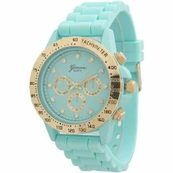 Olivia Pratt Silicone Rhinestone Watch - 14994MINT