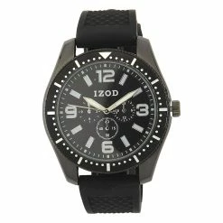 Mens IZOD® Black Dial And Bracelet Watch - IZO5152SM