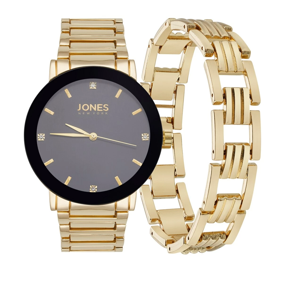 Mens Jones New York Gold-Tone Watch & Bracelet Set - 9773G-42-G27 3 Mens Jones New York Gold-Tone Watch & Bracelet Set - 9773G-42-G27