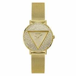 Guess Watches® Gold Tone Case Stainless Steel/Mesh Watch-GW0477L2