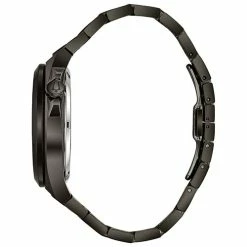 Mens Bulova Automatic Gunmetal Watch - 98A179 -leather watch shop b21c14be e9b5 455d 99d9 6293e4952a5d