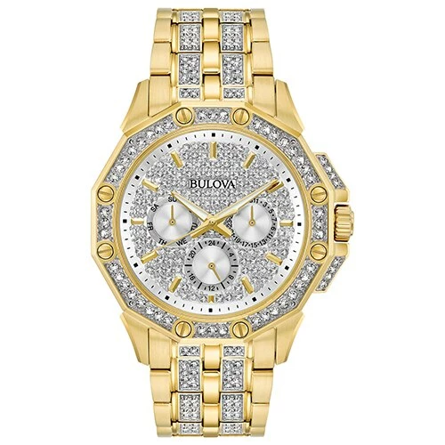 Mens Bulova Crystal Accent Bracelet Watch - 98C126 3 Mens Bulova Crystal Accent Bracelet Watch - 98C126
