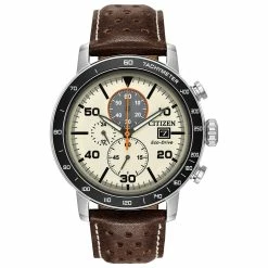 Mens Citizen® Brycen Eco-Drive Brown Chronograph Watch-CA0649-06X