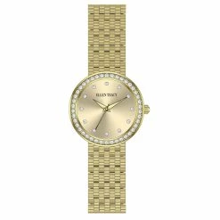 Ellen Tracy Textured Bracelet Crystal Watch - ET5430GD