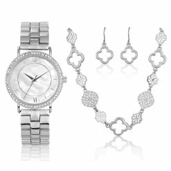 Womens Daisy Fuentes Watch Necklace & Earring Set - DF162SV