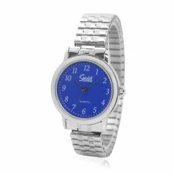 Mens Speidel Classic Silver Band/Blue Dial Watch - 660332723B