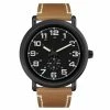 Mens Gunmetal-Tone Analog-Quartz Watch - 3076U-07-G60 -leather watch shop c1fe2773 20c3 4fcb b9cf afcaac46884b