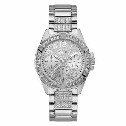Guess Silver-Tone & Crystal Accented Watch - U1156L1