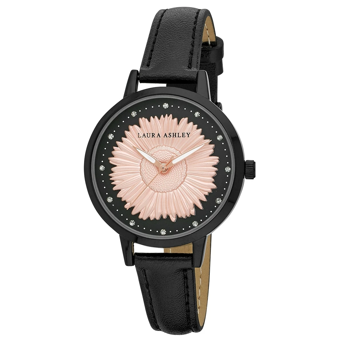 Laura Ashley® Black Sunflower Dial Strap Watch - LA31098BK 3 Laura Ashley® Black Sunflower Dial Strap Watch - LA31098BK