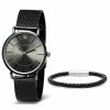 Mens Steeltime Crown Mesh Watch Set - C6-002-W-617-036-B -leather watch shop d02279eb 2894 484b 8980 b4a59e4d115b