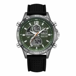 Mens Kenneth Cole® Reaction™ Black/Green Watch - KRWGP2189004