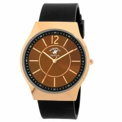Mens Beverly Hills Polo Club Black Strap Brown Dial Watch - 54578