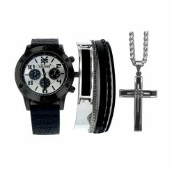 Mens Zoo York Black/Silver Analog Watch Set - 9458U-07-B04
