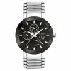 Mens Bulova Stainless Steel Black Dial Watch - 96C105 -leather watch shop d7a226a9 1e40 47c5 b0c4 52b052c3a006